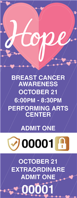 Breast Cancer Awareness Tickets with Security Features