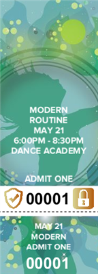 Modern Dance Tickets with Security Features