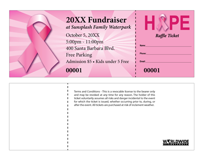 Breast Cancer Raffle Tickets