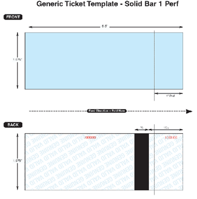 Thermal Ticket Stock - Solid Bar, 1 Perf 