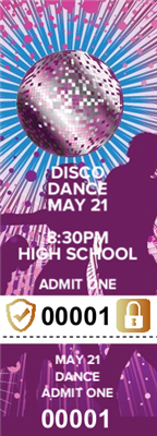 Disco Dance Tickets with Security Features