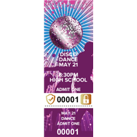 Disco Dance Tickets with Security Features