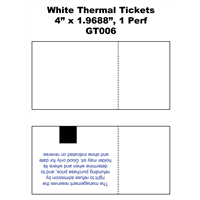 White Thermal Tickets - 2" x 4" / 1 Perf 