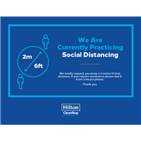 Hilton CleanStay Social Distancing Stickers