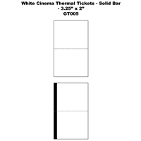 White Cinema Thermal Tickets - Solid Bar