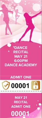 Dance Recital Tickets with Security Features