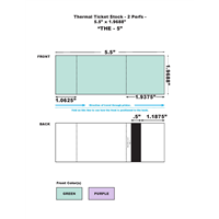 Blank Thermal Ticket Stock - Solid Bar, 2 Perfs 