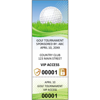 Golf Tournament Tickets with Security Features