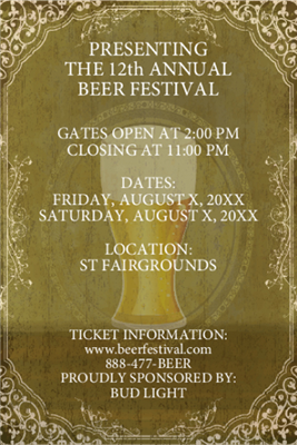 Design It Yourself 12 X 18 Beer Festival Posters