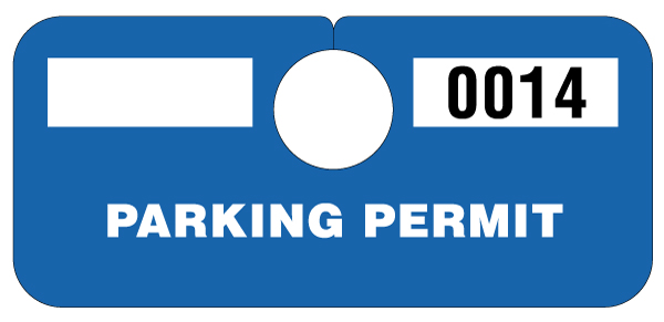 Temporary Blue Parking Hang Tag