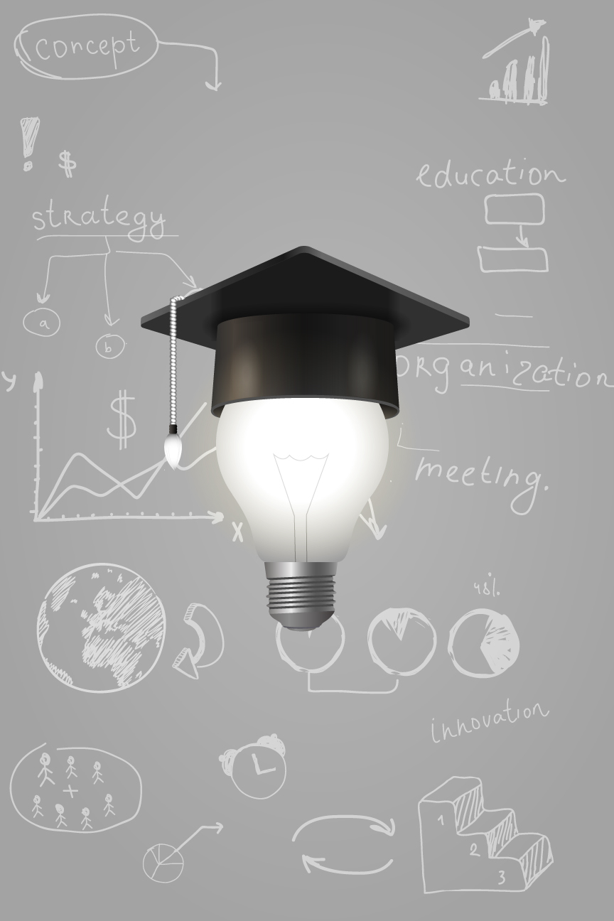 Graduation Poster Lightbulb with Graduation Hat