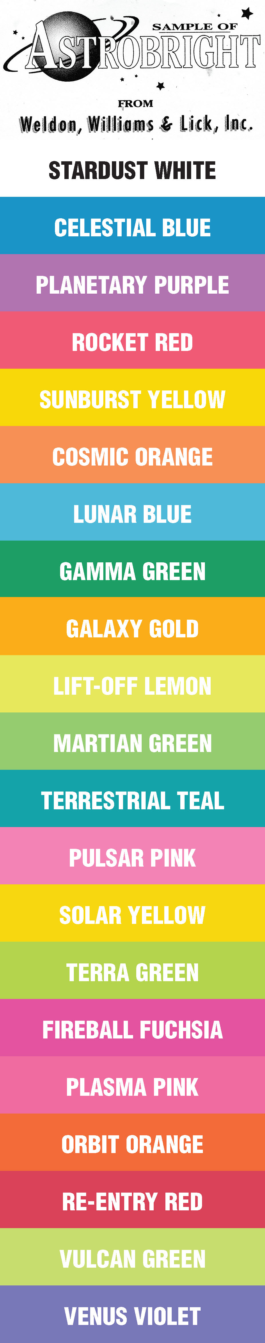 21 Astrobright stock color options