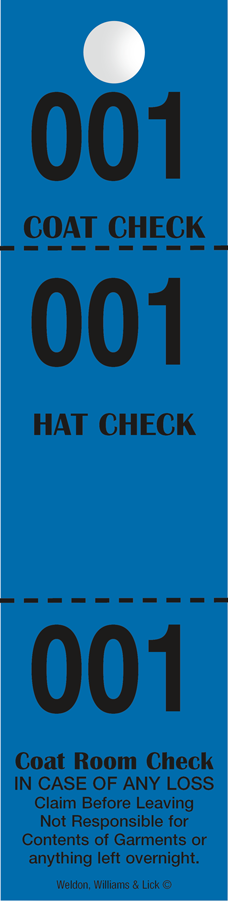 Dark Blue Coat Check Hat Check Claim Check