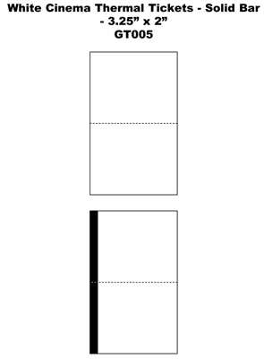 White Cinema Thermal Tickets - Solid Bar