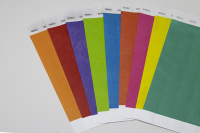 1" x 10" Tyvek Wristbands - Solid Colors